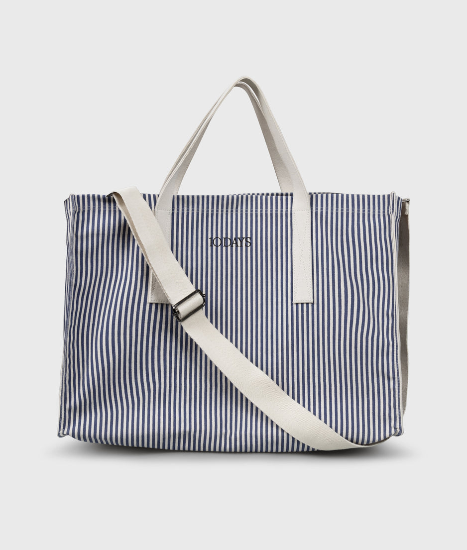 canvas shopper stripes | white/blue