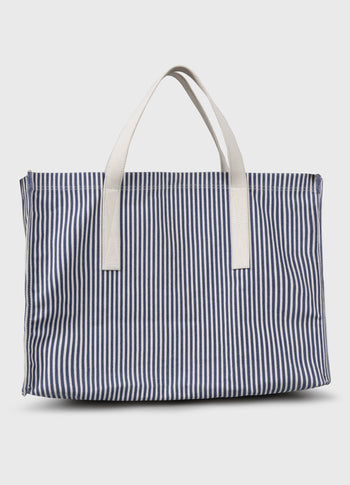 canvas shopper stripes | white/blue