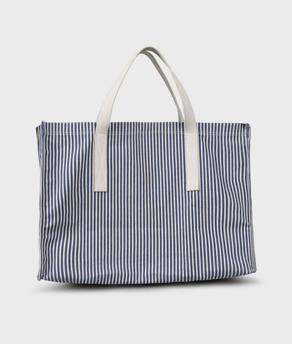 canvas shopper stripes | white/blue