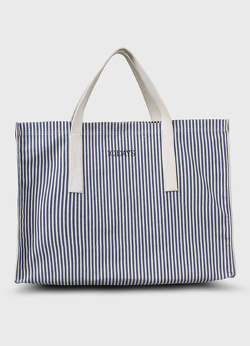 canvas shopper stripes | white/blue