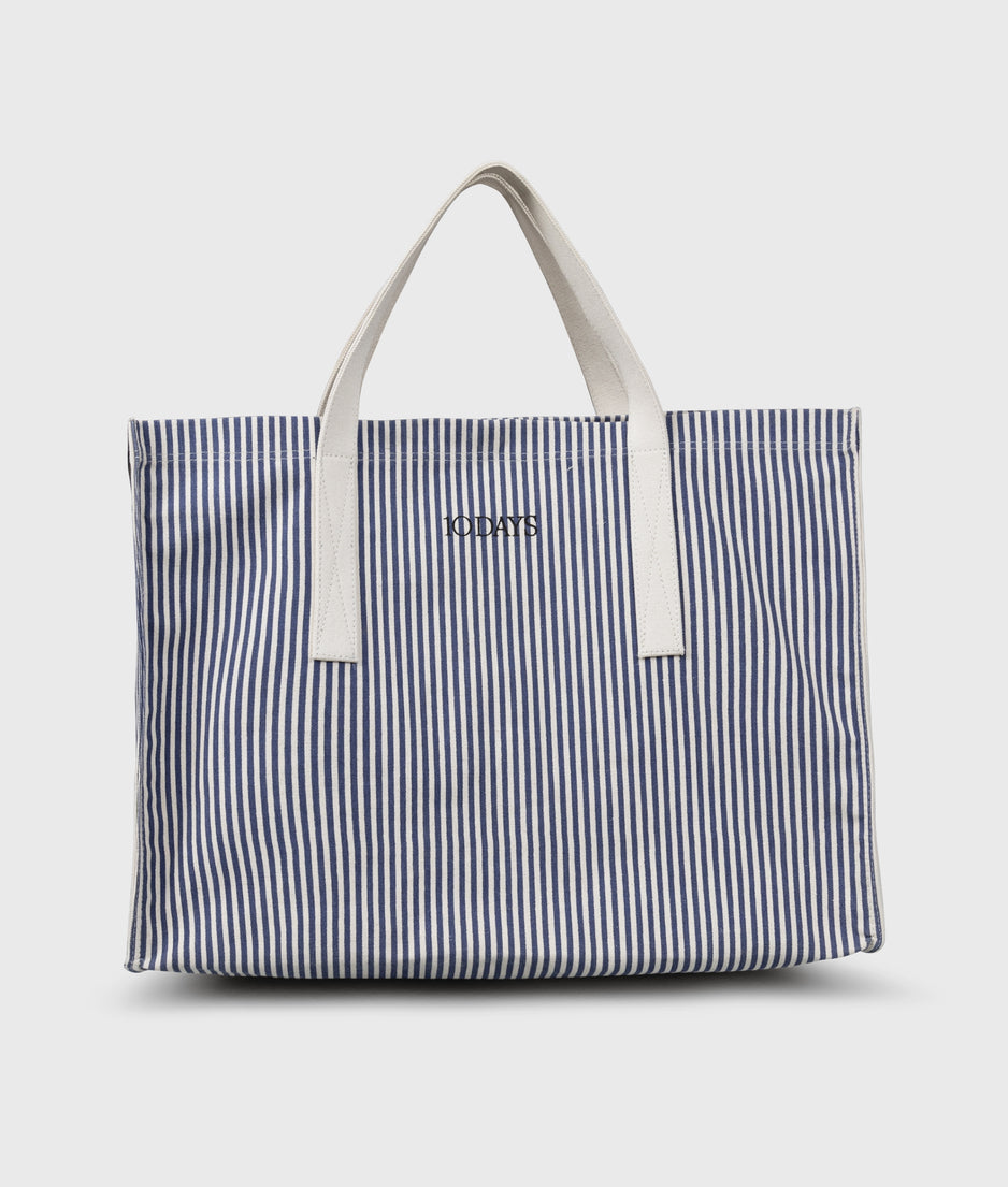 canvas shopper stripes | white/blue