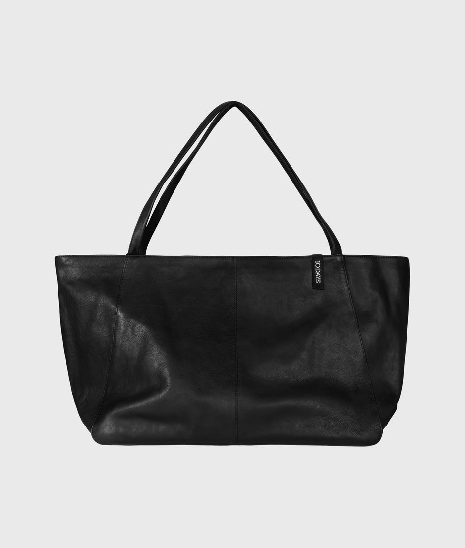 leren shopper | black