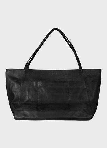 leren shopper | black