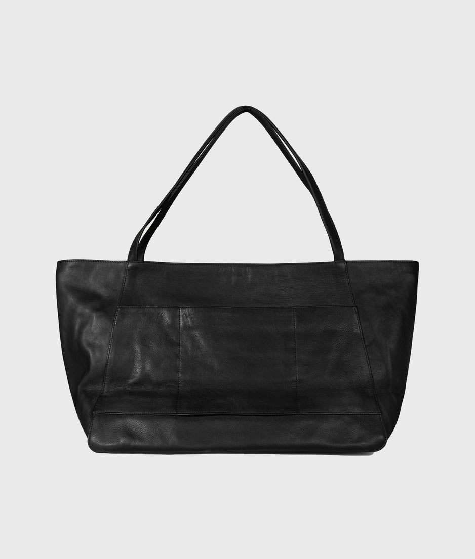 leren shopper | black