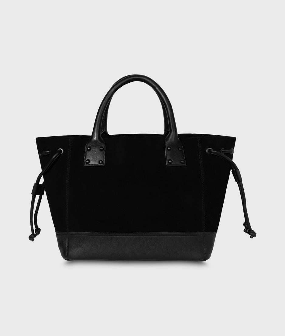 leather shopper | black