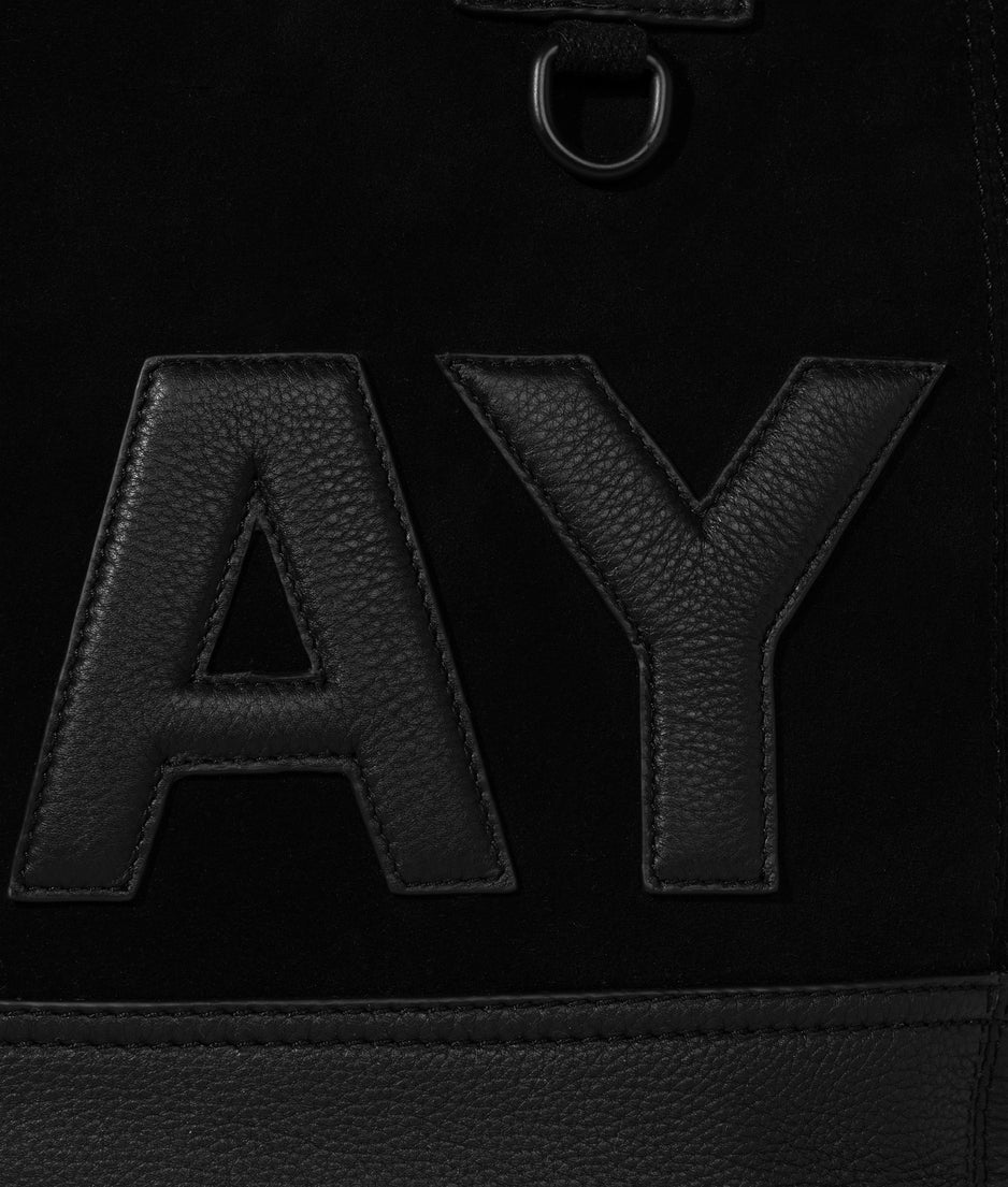 leather shopper | black