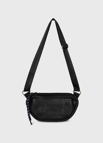 leren fanny pack | black