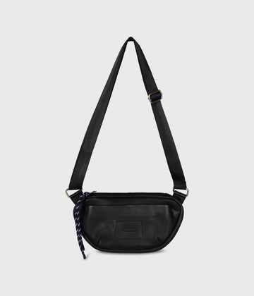 leren fanny pack | black