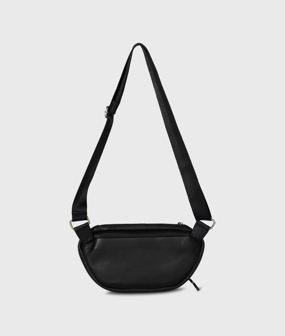 leren fanny pack | black