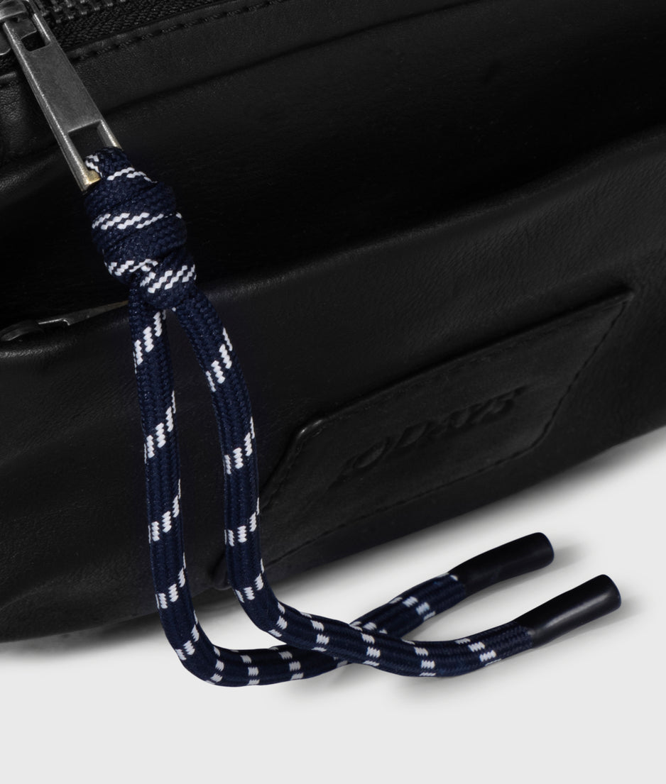 leren fanny pack | black