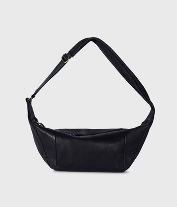 leren banana bag | black