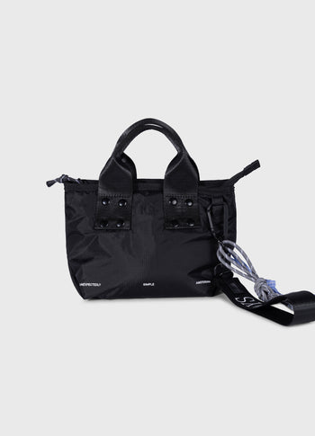 kleine gewatterde shopper | black
