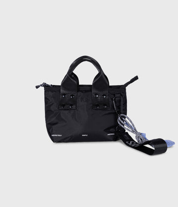 kleine gewatterde shopper | black