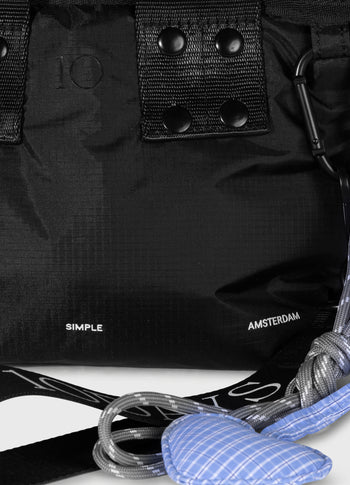 kleine gewatterde shopper | black