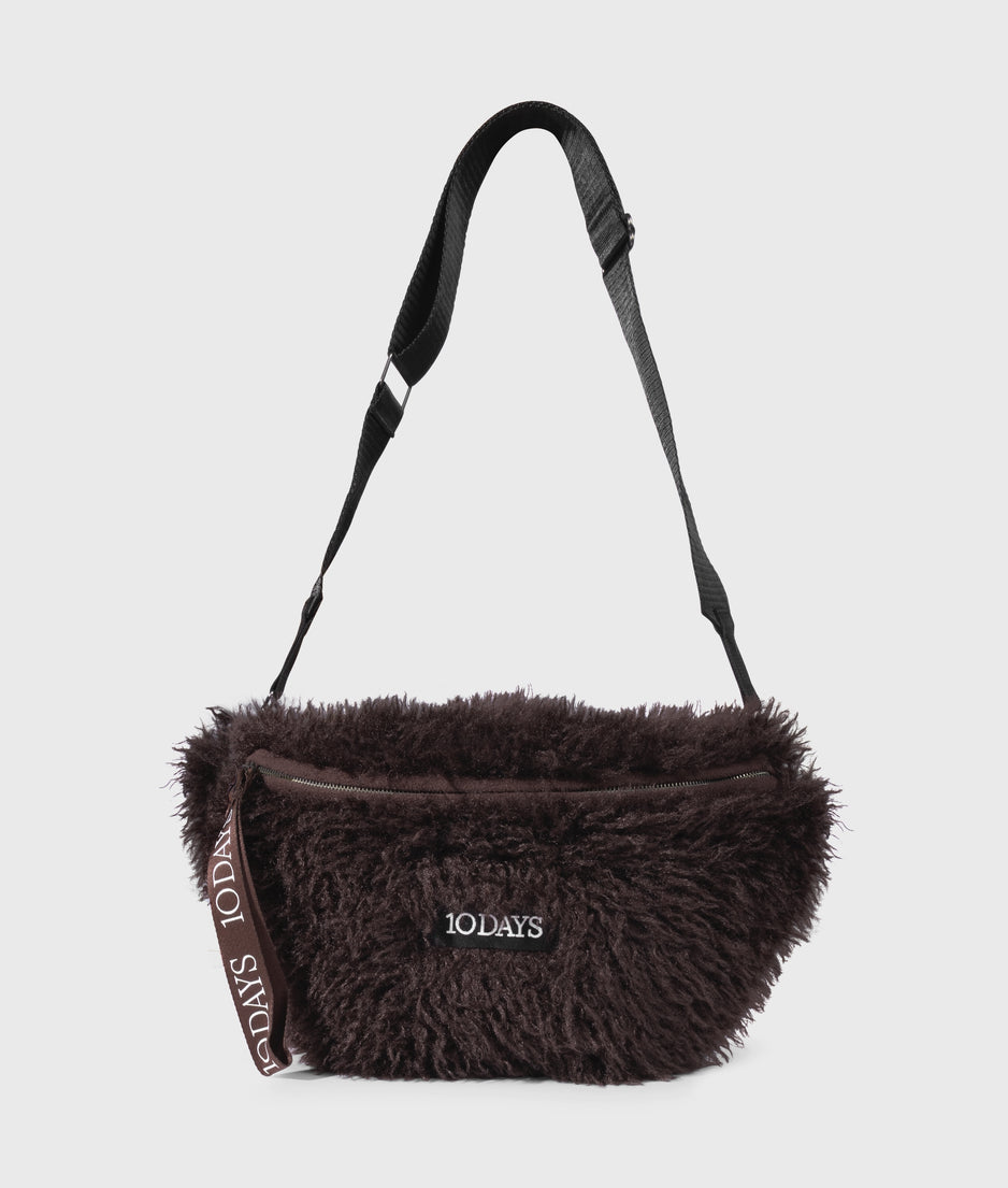 hairy cross body bag | deep wine