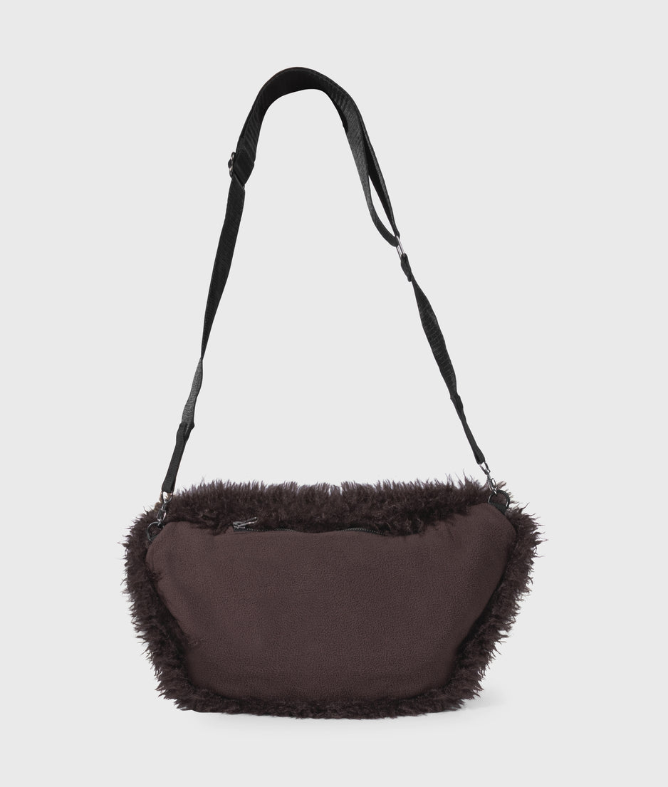 hairy cross body bag | deep wine