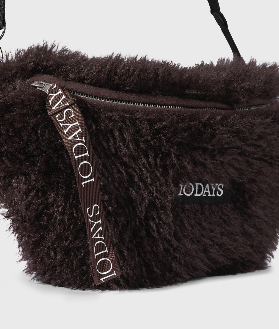 hairy cross body bag | deep wine