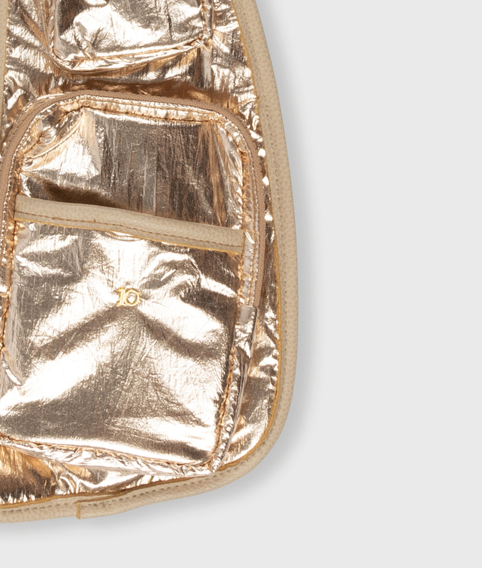 metallic crossbody bag | rose gold