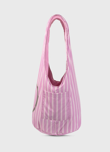 woven bag nylon stripes | violet