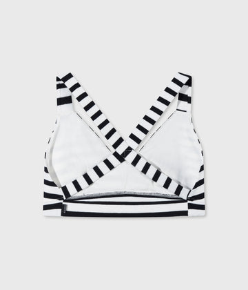 sporty bra stripes | ecru/black