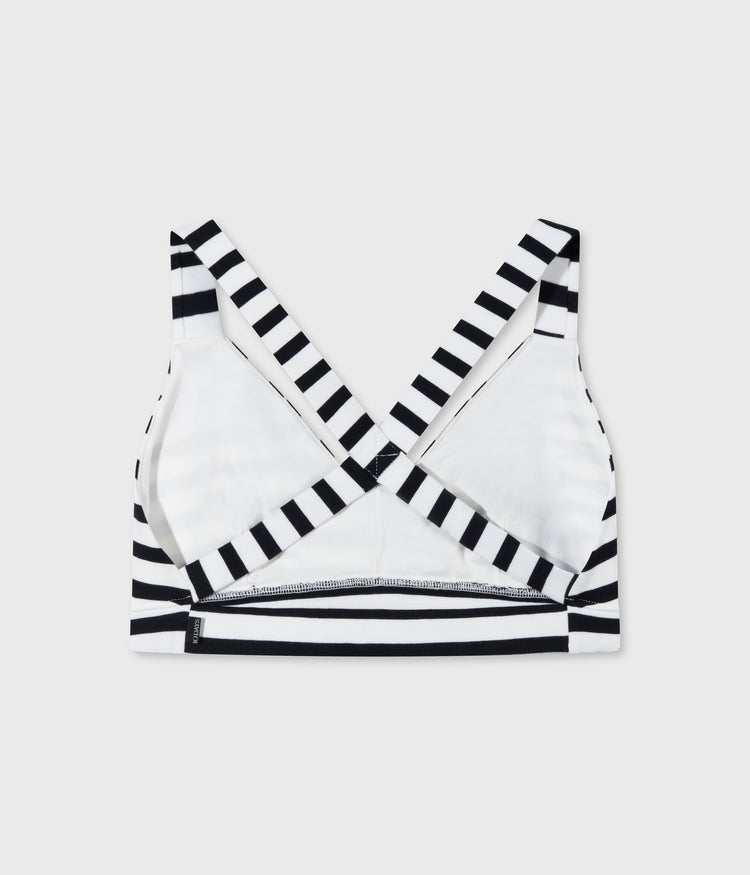 sporty bra stripes | ecru/black