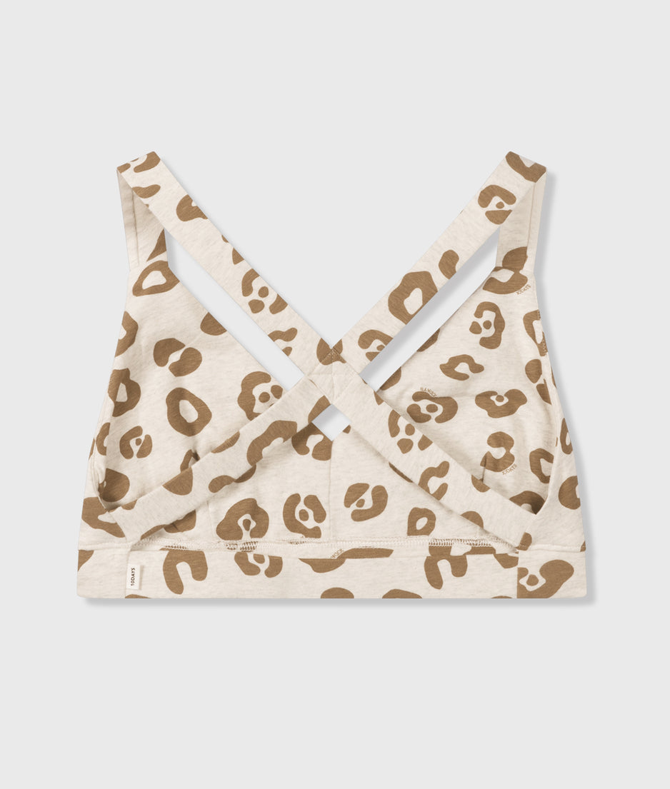 sporty bra leopard | soft white melee