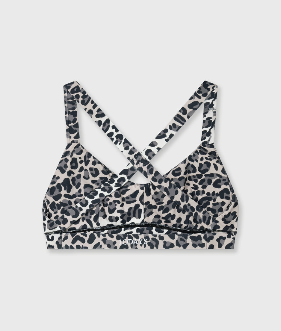 sporty bra leopard | ecru