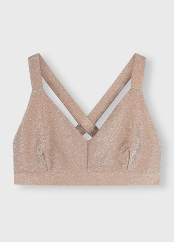 sporty bra glitter | rose gold