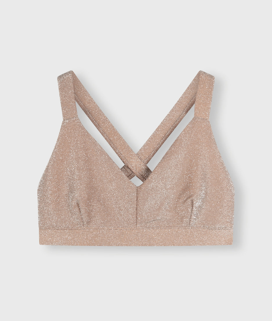 sporty bra glitter | rose gold