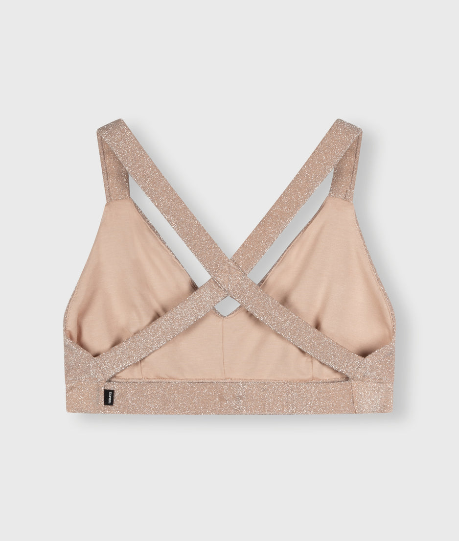 sporty bra glitter | rose gold