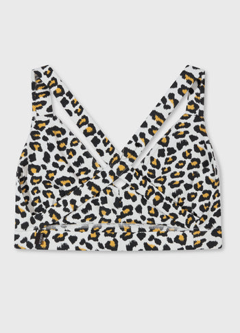 sporty bra leopard | bone