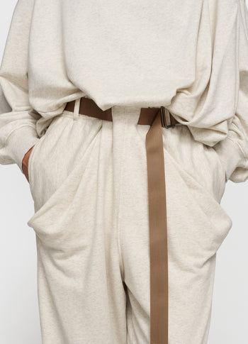 pleated sweater | soft white melee