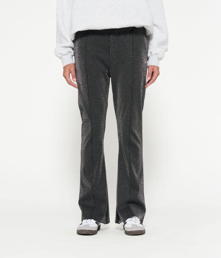 flared pants glitter | black