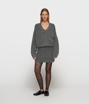 mini hairy knit skirt | antra melee