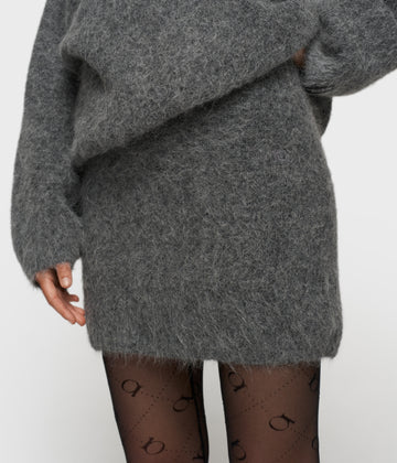 mini hairy knit skirt | antra melee