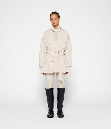 worker jacket crepe | light safari
