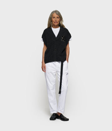 belted pants | optic white