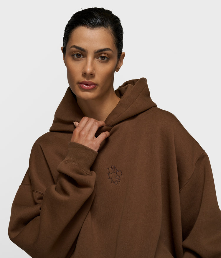 statement hoodie | dark truffle