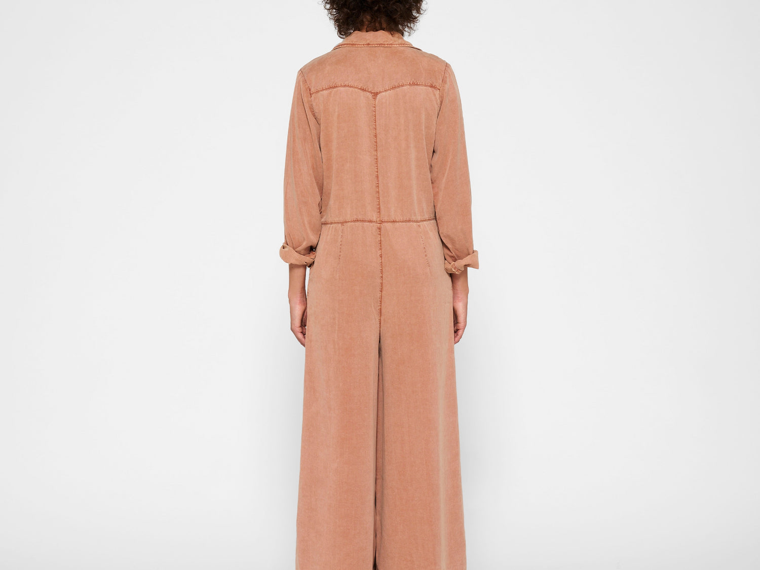 worker jumpsuit | saddle brown