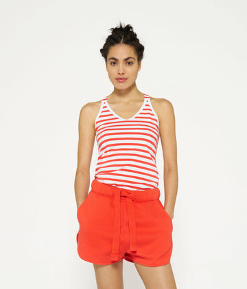 wrapper stripes | white/poppy red