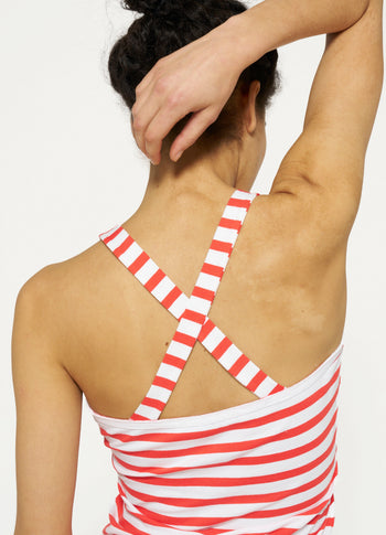 wrapper stripes | white/poppy red