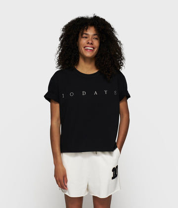 thick cotton tee logo | black
