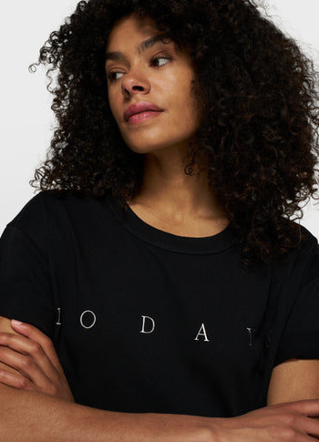 thick cotton tee logo | black