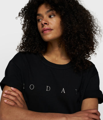 thick cotton tee logo | black