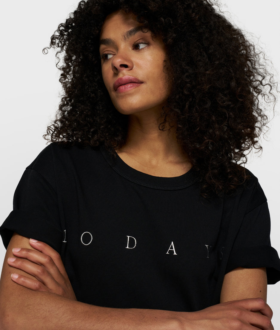 thick cotton tee logo | black