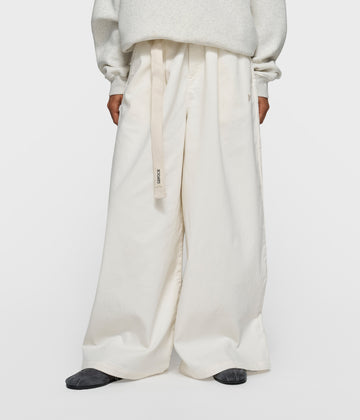 wide pants jog twill | pearl