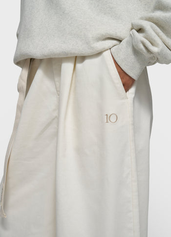 wide pants jog twill | pearl