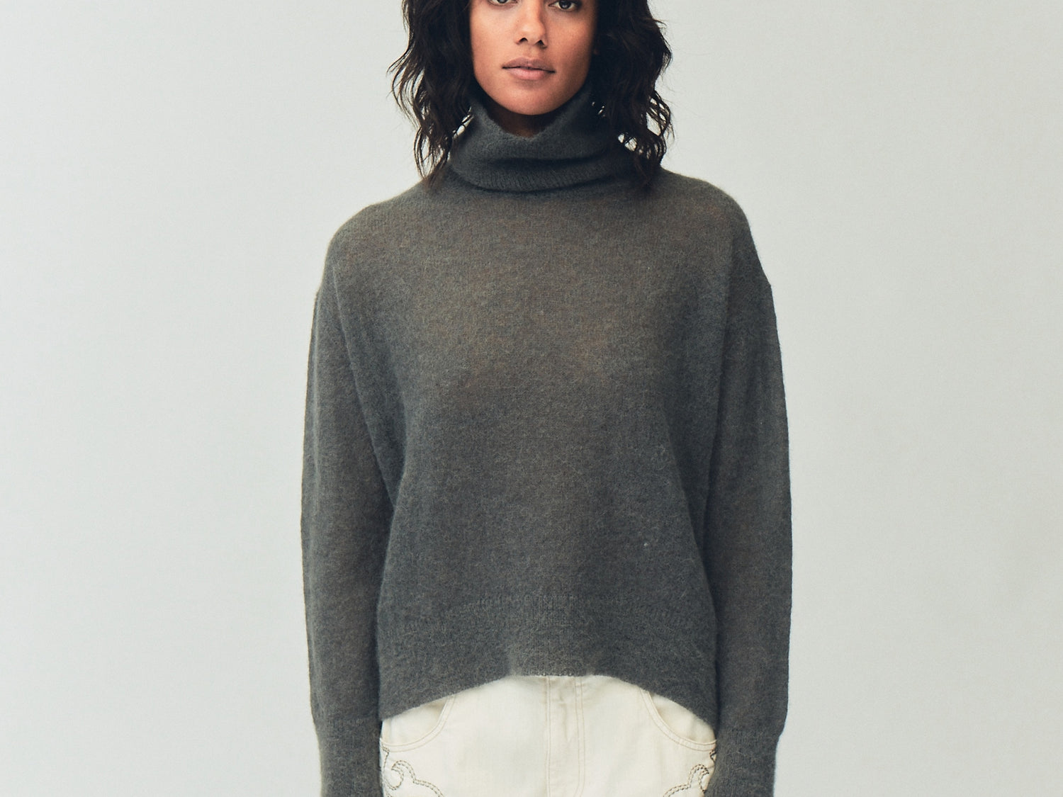 turtleneck sweater knit | grey raven