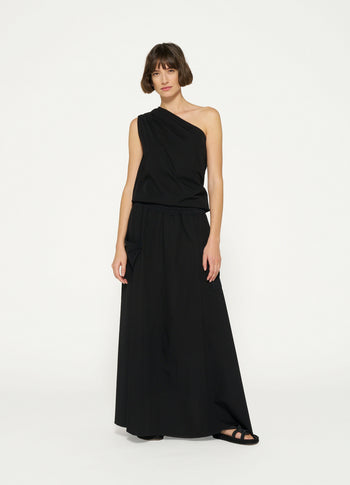 A-line maxi skirt | black