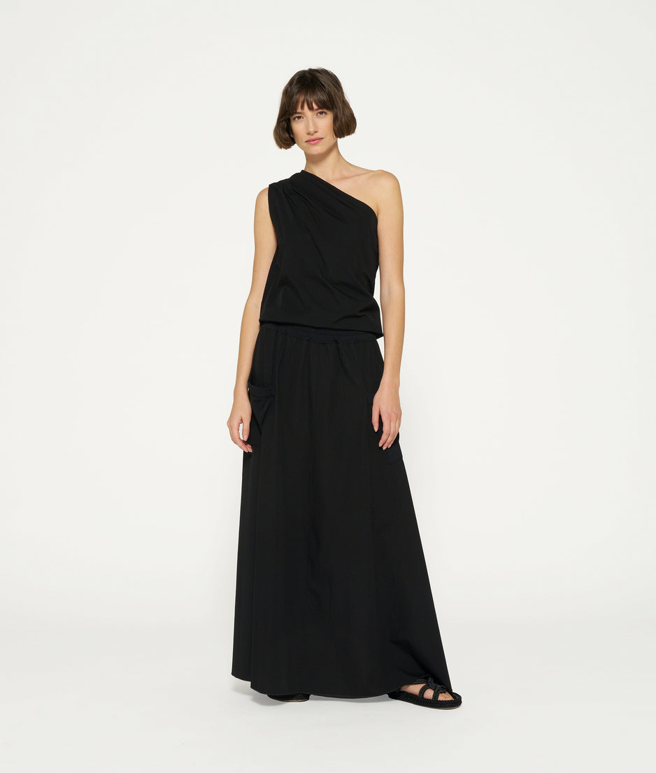 A-line maxi skirt | black